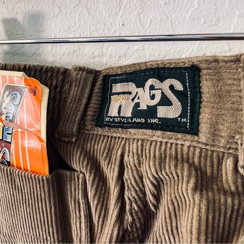 Sold Vintage RAGS New Old Stock Corduroy Pants Olive Green Elastic Waist - Picture 6 of 6